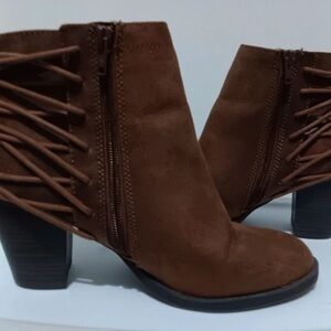 Candie's Chocolate Brown Ankle Boots with Side Lacing